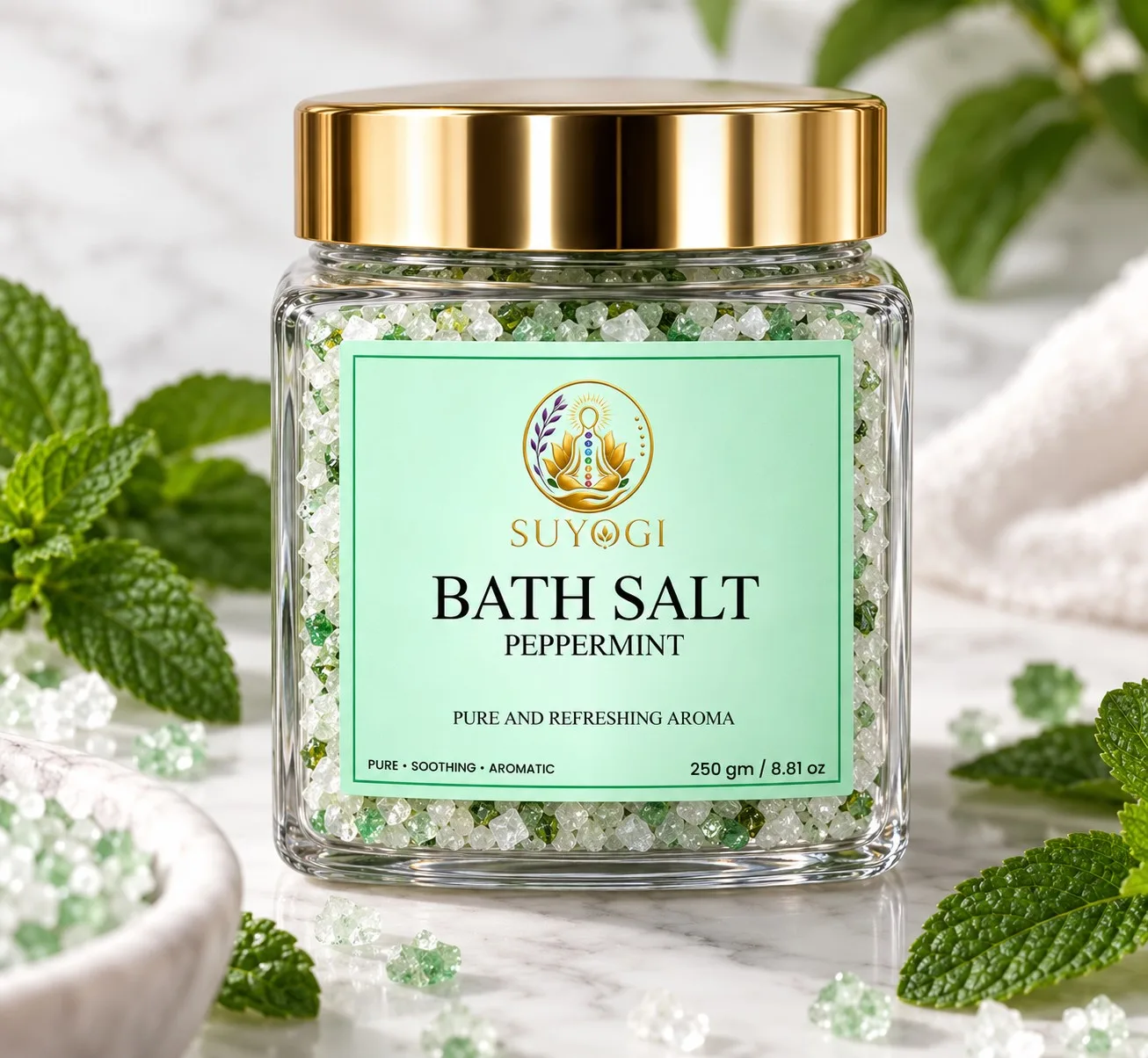 Suyogi Peppermint Bath Salt jar